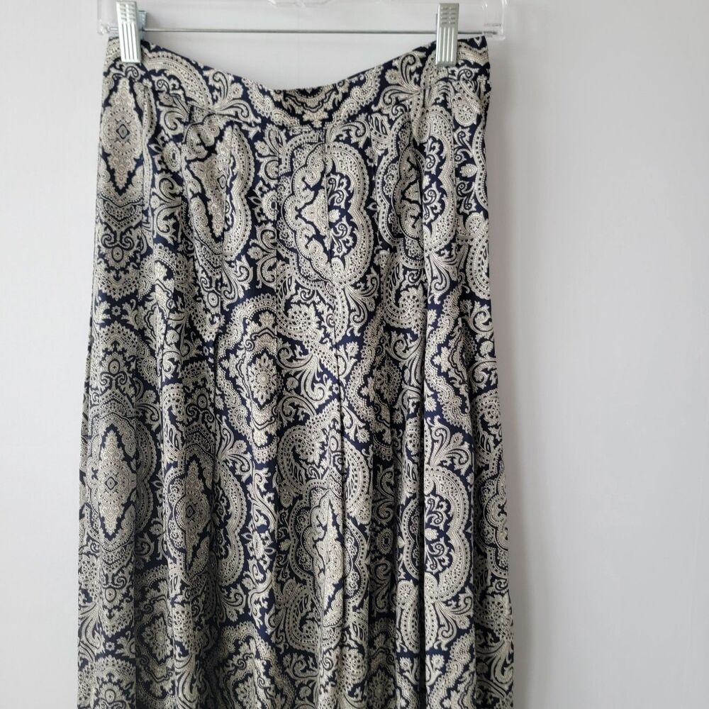 fisher hill women's paisley-print skirt size 8 pleated midi cottagecore - Picture 2 of 8